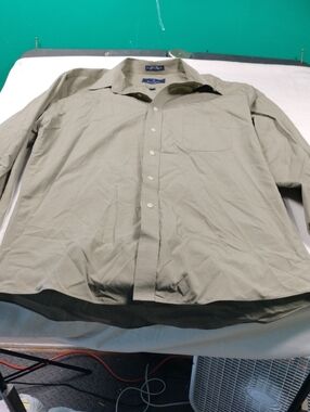 Barrington  Men's Long-Sleeve Button-Down Shirt - Olive Green Size 17 (34/35) #2